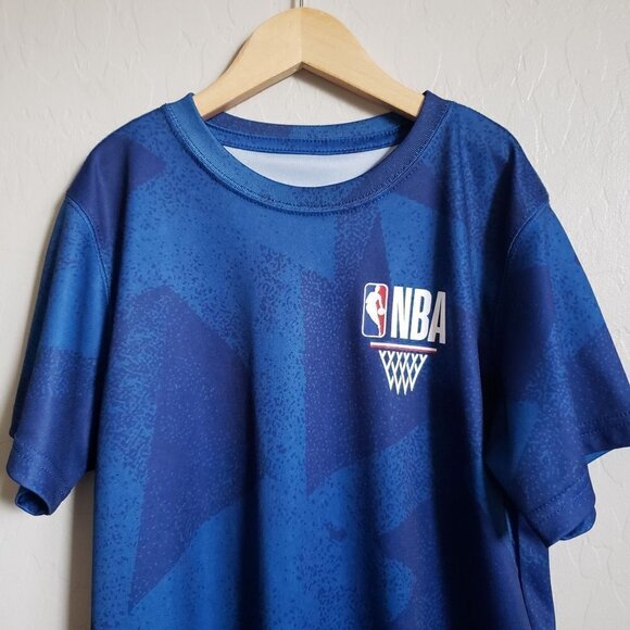 NBA Kid's Short Sleeve Crew Neck Basketball Tee T-Shirt Blue Size Medium 10-12 - Picture 3 of 8